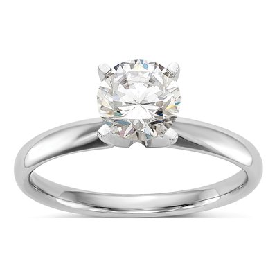 14K White Gold Solitaire Ring Mounting