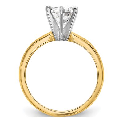 14K Two-Tone Gold Knife Edge Solitaire Ring Mounting – view 2