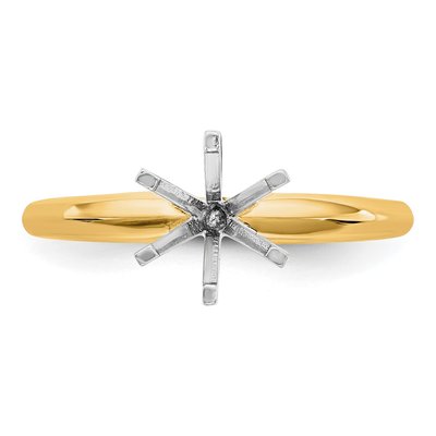 14K Two-Tone Gold Knife Edge Solitaire Ring Mounting – view 4