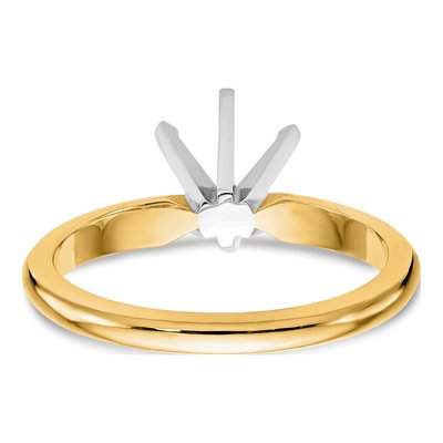 14K Two-Tone Gold Knife Edge Solitaire Ring Mounting – view 5