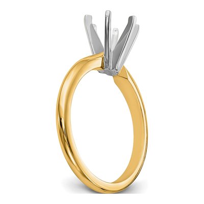 14K Two-Tone Gold Knife Edge Solitaire Ring Mounting – view 6