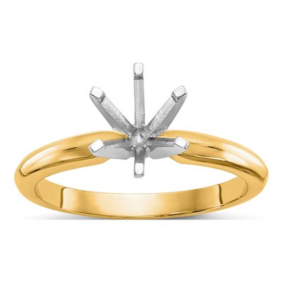 14K Two-Tone Gold Knife Edge Solitaire Ring Mounting – view 7