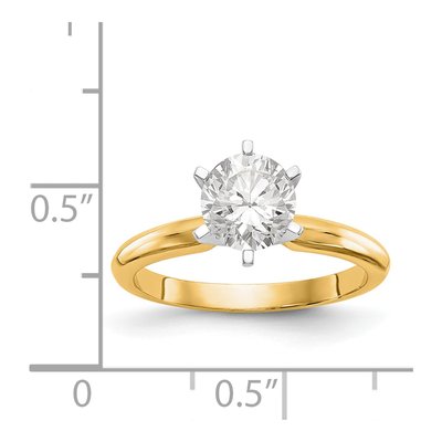 14K Two-Tone Gold Knife Edge Solitaire Ring Mounting – view 8