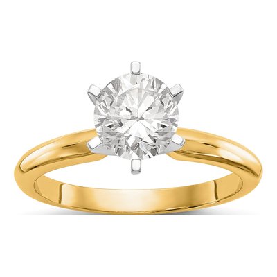 14K Two-Tone Gold Knife Edge Solitaire Ring Mounting