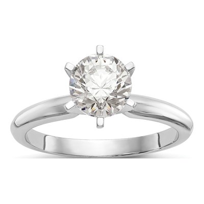 14K White Gold Solitaire Ring Mounting