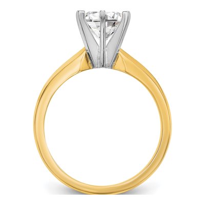 14K Two-Tone Gold Solitaire Ring Mounting – view 3