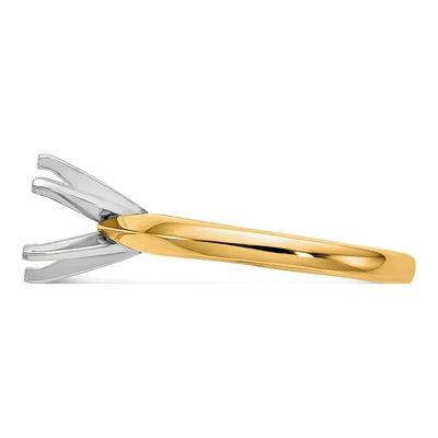 14K Two-Tone Gold Solitaire Ring Mounting – view 4