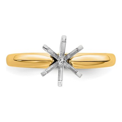 14K Two-Tone Gold Solitaire Ring Mounting – view 5