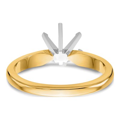 14K Two-Tone Gold Solitaire Ring Mounting – view 6