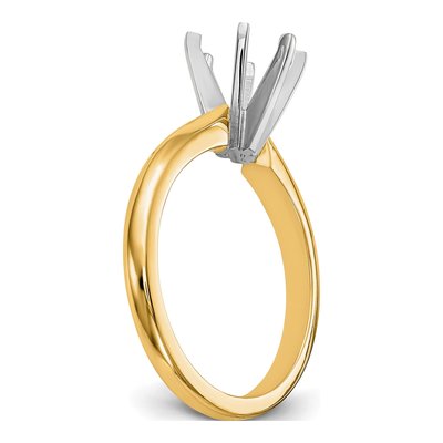 14K Two-Tone Gold Solitaire Ring Mounting – view 7