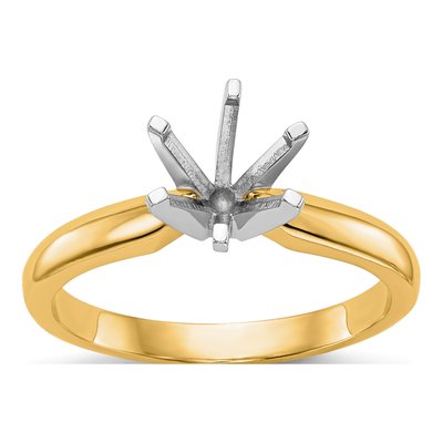 14K Two-Tone Gold Solitaire Ring Mounting – view 8