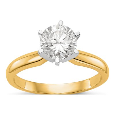 14K Two-Tone Gold Solitaire Ring Mounting