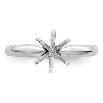 14K White Gold 6-Prong Round Ring Mounting – view 4