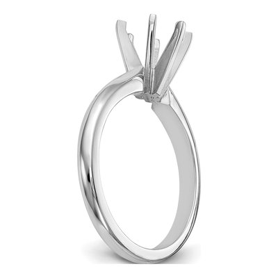 14K White Gold 6-Prong Round Ring Mounting – view 6