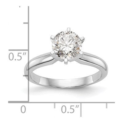 14K White Gold 6-Prong Round Ring Mounting – view 7