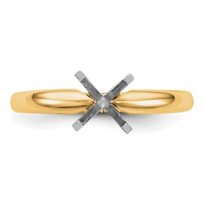 14K Two-Tone Gold Comfort-Fit Engagement Ring Mounting – view 5