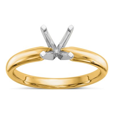 14K Two-Tone Gold Comfort-Fit Engagement Ring Mounting – view 8