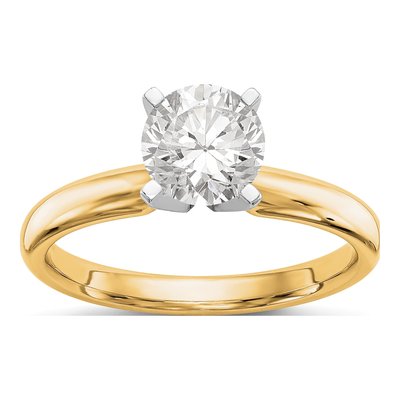 14K Two-Tone Gold Comfort-Fit Engagement Ring Mounting