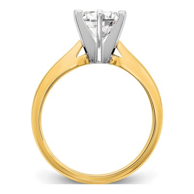 14K Two-Tone Gold Solitaire for Ring Mounting – view 2