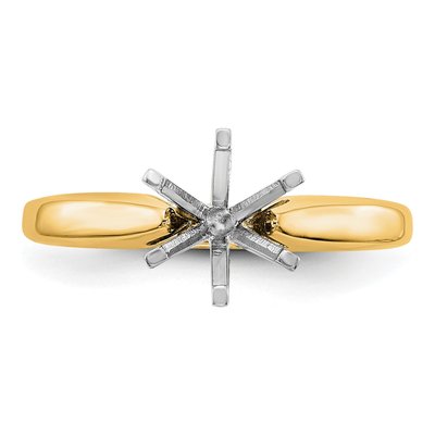 14K Two-Tone Gold Solitaire for Ring Mounting – view 4