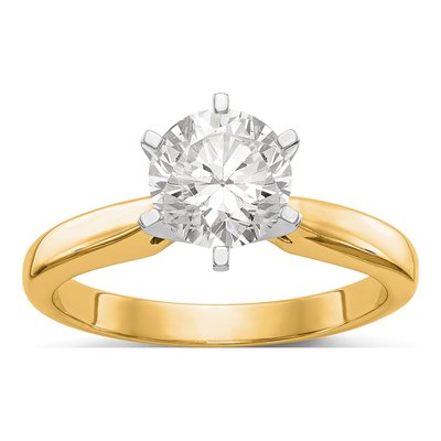14K Two-Tone Gold Solitaire for Ring Mounting