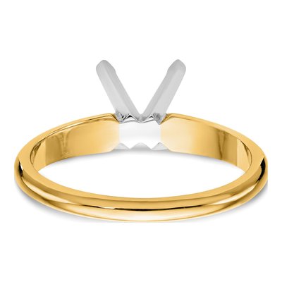 14K Two-Tone Gold Princess Solitaire Ring Mounting – view 5