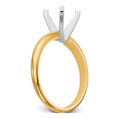 14K Two-Tone Gold Princess Solitaire Ring Mounting – view 6