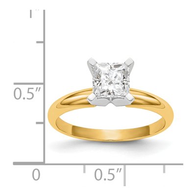 14K Two-Tone Gold Princess Solitaire Ring Mounting – view 8