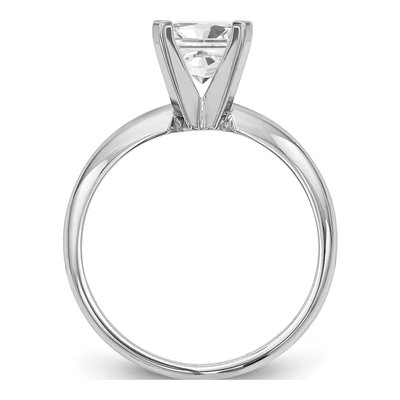 14K White Gold Princess Solitaire Ring Mounting – view 2
