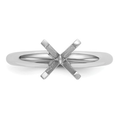 14K White Gold Princess Solitaire Ring Mounting – view 4