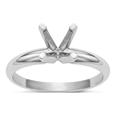 14K White Gold Princess Solitaire Ring Mounting – view 7