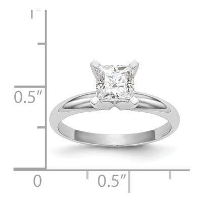 14K White Gold Princess Solitaire Ring Mounting – view 8
