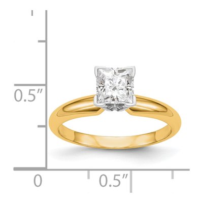 14K Two-Tone Gold Princess Solitaire Ring Mounting – view 5
