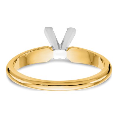 14K Two-Tone Gold Princess Solitaire Ring Mounting – view 6