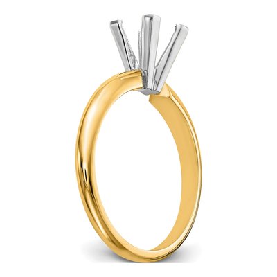 14K Two-Tone Gold Princess Solitaire Ring Mounting – view 7