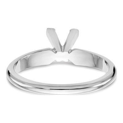 14K White Gold Medium-Weight Half-Round V-End Princess Solitaire Ring Mounting – view 5