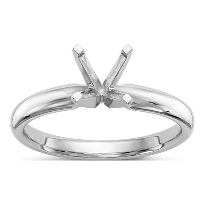 14K White Gold Comfort-Fit Engagement Ring Mounting – view 8