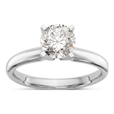 14K White Gold Comfort-Fit Engagement Ring Mounting