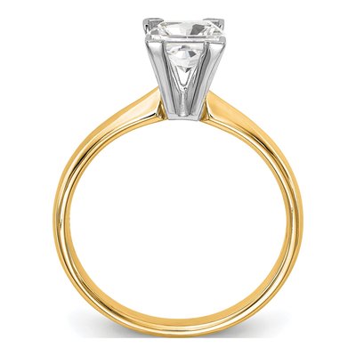 14K Two-Tone Gold Comfort-Fit Solitaire Ring Mounting – view 2