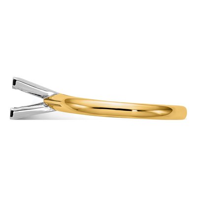 14K Two-Tone Gold Comfort-Fit Solitaire Ring Mounting – view 3