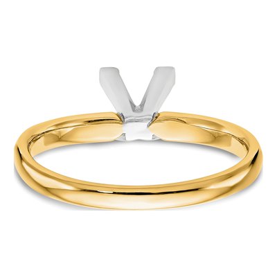 14K Two-Tone Gold Comfort-Fit Solitaire Ring Mounting – view 6