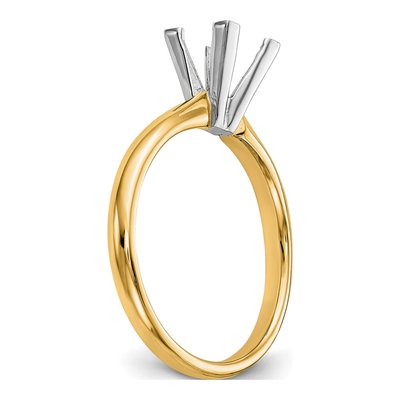 14K Two-Tone Gold Comfort-Fit Solitaire Ring Mounting – view 7