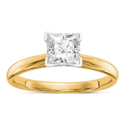 14K Two-Tone Gold Comfort-Fit Solitaire Ring Mounting