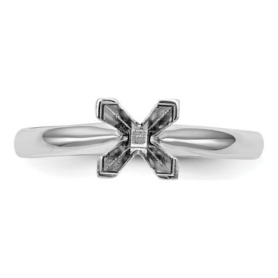 14K White Gold Comfort-Fit Ring Mounting – view 4