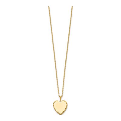 18in Gold-Plated Engravable Heart Necklace – view 2