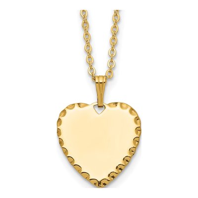18in Gold-Plated Engravable Heart Necklace