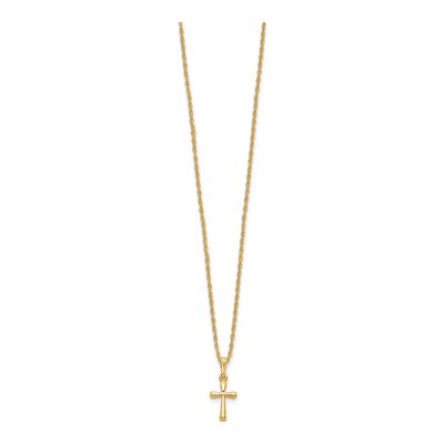 Gold-Plated Cross Necklace, 18 in – view 2