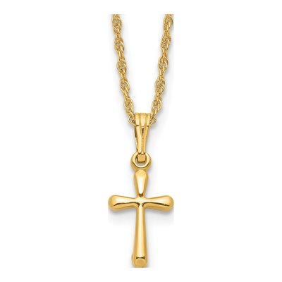 Gold-Plated Cross Necklace, 18 in