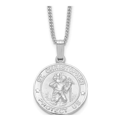 St. Christopher Medal Necklace, 24 in