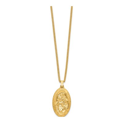 Gold-Plated St. Christopher Necklace, 24" – view 2
